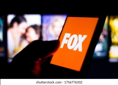 June 15, 2020, Brazil. In This Photo Illustration The Fox Broadcasting Company Logo Seen Displayed On A Smartphone.