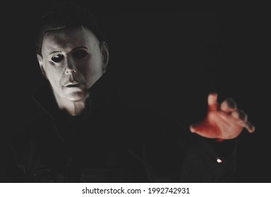 JUNE 17 2021: Halloween slasher Michael Myers reaching for a victim - Trick or Treat Studios Action Figure