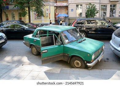 June 18, 2012 - Kharkiv, Kharkiv Oblast, Ukraine:  Parked Lada Car With Door Left Ajar. 