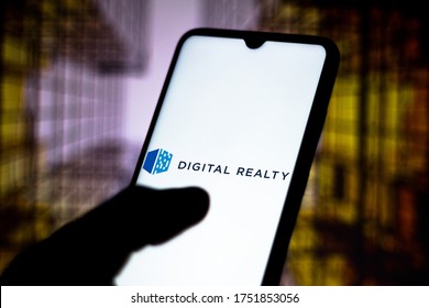 June 2, 2020, Brazil. In This Photo Illustration The Digital Realty Trust Logo Seen Displayed On A Smartphone.