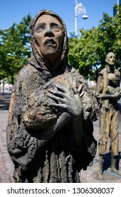 JUNE 2018 - DUBLIN: The Famine Monument (by  Rowan Gillespie), Dublin, Ireland.