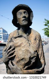 JUNE 2018 - DUBLIN: The Famine Monument (by  Rowan Gillespie), Dublin, Ireland.