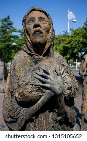 JUNE 2018 - DUBLIN: The Famine Monument (by  Rowan Gillespie), Dublin, Ireland.