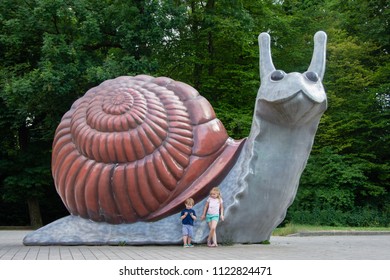 June 21, 2017:  The Sweet Brown Snail, The Sculpture Was Designed In 2002 By Jason Rhoades And Paul McCarthy And Is Located In Munich, Germany.