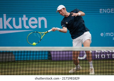 Calviá,Spain - June 21, 2022:  Botic Van De Zandschulp (NED) During The Match At The Mallorca Championships ATP250 Hosted By  Mallorca Country Club.