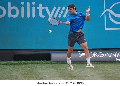 Calviá,Spain - June 21, 2022:  Marcos Giron (USA) During The Match Against Botic Van De Zandschulp (NED) At Mallorca Championships ATP250 Hosted By Mallorca Country Club.