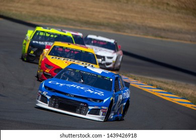 June 23, 2019 - Sonoma, California , USA: Kyle Larson (42) races for position for the TOYOTA/SAVE MART 350 at Sonoma Raceway in Sonoma, California .