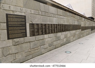 June 24. 2016 - Paris, France - Wall Of The Righteous, Shoah Memorial, St Gervais, Paris.