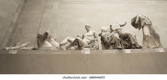 June 27,2017-London,UK.British Museum,Ancient Greece And Rome Exhibition Hall 