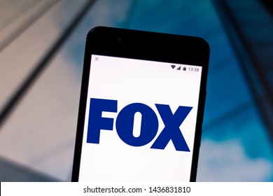 June 28, 2019, Brazil. In This Photo Illustration The Fox Broadcasting Company Logo Is Displayed On A Smartphone.