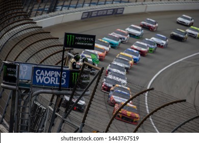 June 30, 2019 - Joliet, Illinois , USA: Kyle Larson (42) races for the Camping World 400 at Chicagoland Speedway in Joliet, Illinois .