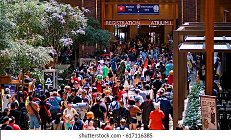 June 4, 2016 Dallas Texas- Large Crowd Of People At The A-kon Anime Convention