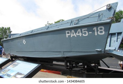 June 7th, 2014, Wheaton, IL, Cantigny Park, First Division Museum, D-Day 70th Anniversary Ceremony, LCVP, Landing Craft, Vehicle Or Personnel Or Higgins Boat On Display  