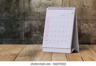 June Calendar 2017 on wood table - Powered by Shutterstock