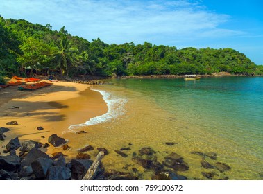 Jungle Beach On Tropical Coast Indian Ocean, Unawatuna, Island Sri Lanka
