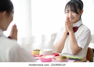 Junior High School Student Eating Lunch