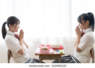 Junior High School Student Eating Lunch