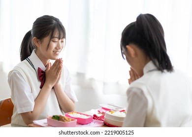 Junior High School Student Eating Lunch