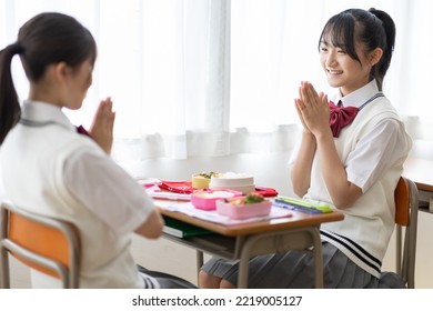 Junior High School Student Eating Lunch