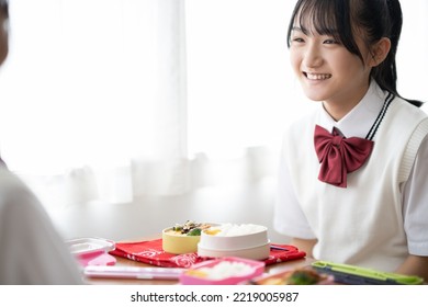 Junior High School Student Eating Lunch