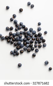 Juniper Berries On White Background, Close-up