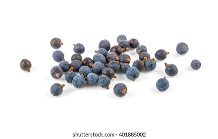 Juniper Galberries On The White Background