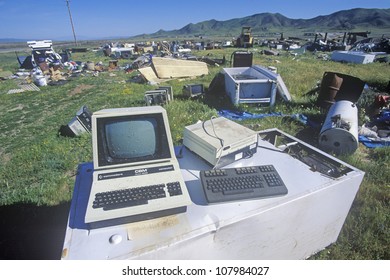 Junkyard With Old Computer And Electronic Parts, California