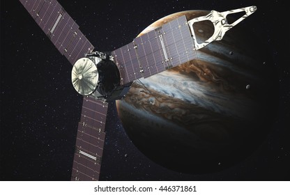 Juno sattelite orbiting Jupiter. Elements of this image furnished by NASA - Powered by Shutterstock