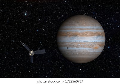 Juno Spacecraft And Jupiter 