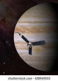 Juno Spacecraft And Jupiter 