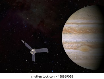 Juno Spacecraft And Jupiter 