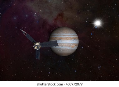 Juno Spacecraft And Jupiter 