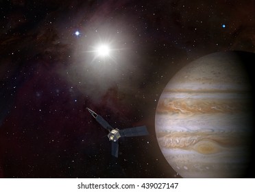 Juno Spacecraft And Jupiter 