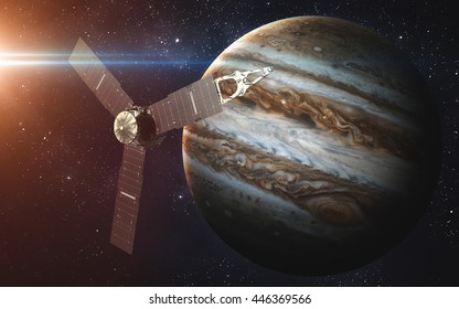 Juno spacecraft and Jupiter. Elements of this image furnished by NASA - Powered by Shutterstock