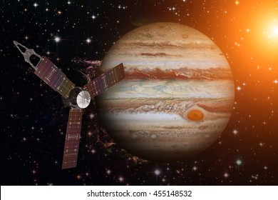 Juno spacecraft and Jupiter. Elements of this image furnished by NASA. - Powered by Shutterstock