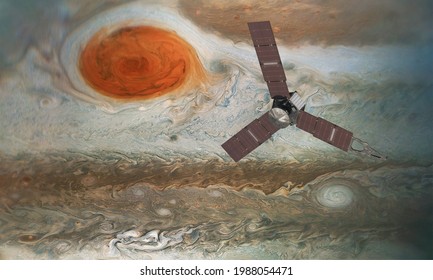 Juno Spacecraft -The Juno spacecraft launched aboard an Atlas V-551 rocket from  on Aug. 5, 2011. and arrived at Jupiter on July 4, 2016, after a five-year, "Elements of this image furnished by NASA " - Powered by Shutterstock