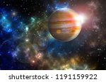 jupiter planet in the colorful starry universe "Elements of this image furnished by NASA"