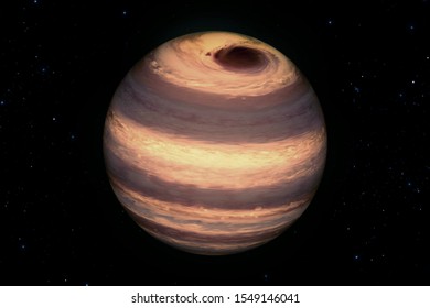 Jupiter with the satellite. Elements of this image were furnished by NASA.