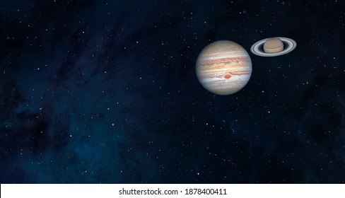 Jupiter and Saturn Meet on Solstice "Elements of this image furnished by NASA"