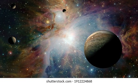 The Jupiter from space. Elements furnished by NASA.