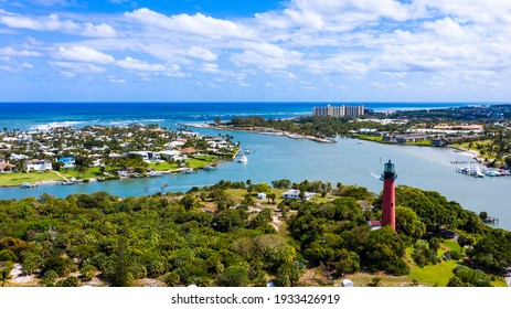 Jupiter is a town on the southeastern coast of Florida. On a hill overlooking the Loxahatchee River, the red 1860 Jupiter Inlet Lighthouse offers panoramic views. The site also has a preserved pioneer