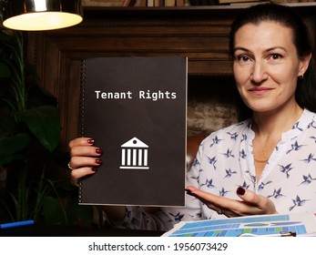  Juridical Concept About Tenant Rights With Sign On The Page.
