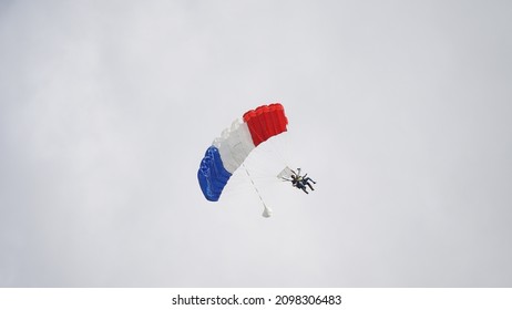 Jurien Bay - Australia - July 2017: Skydiver In Sky Landing At Jurien Bay Near Perth In Western Australia.