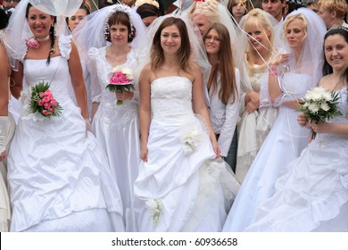 JURMALA - JUNE 13: 2nd Annual Wedding Parade In Resort City. Each Year Many Brides From All Country Are Participating In Bride Parade - June 13, 2010 In Jurmala, Latvia.