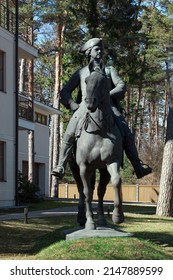 Jurmala. Latvia. April 18, 2022. Monument to Peter the Great (bronze) in Jurmala. The monument is located on private territory. 31. Dzintaru Avenue.