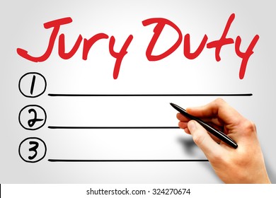 Jury Duty Blank List Concept