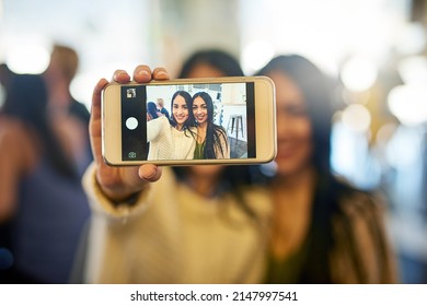 Just Chilling With My Favourite Person Ever. Cropped Shot Of Two Young Friends Taking A Selfie Together.