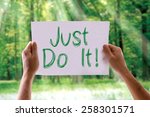 Just Do It card with nature background