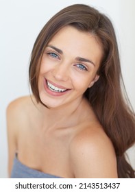 Just Look At That Stunning Smile. Portrait Of A Stunning Young Woman With Smooth, Glowing Skin.