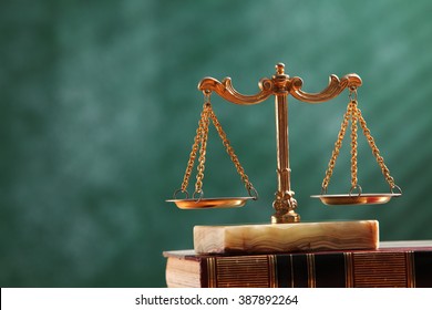 Justice Concept, Book And Scales Of Justice

